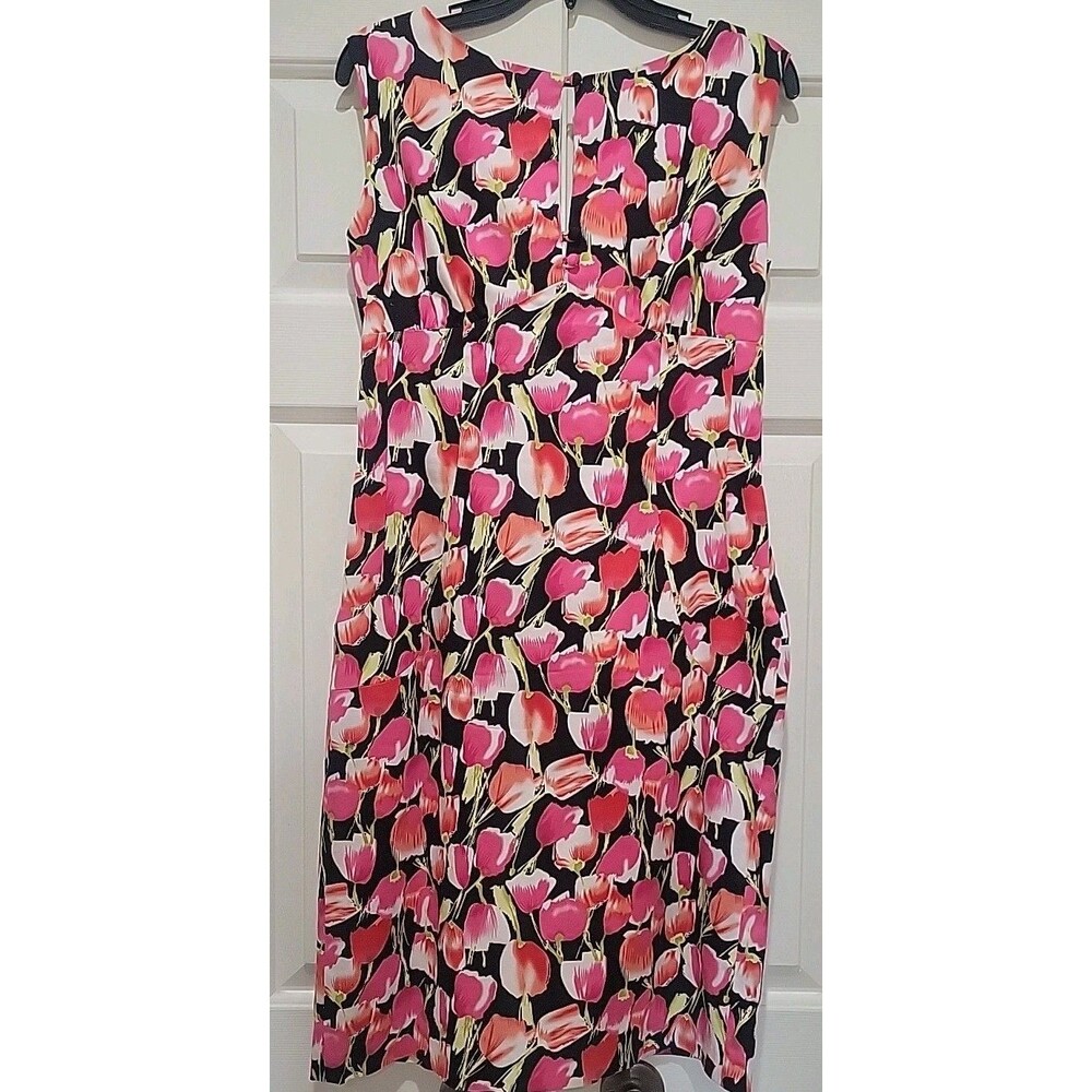 Anya Ponorovskaya New York Katya Pia Floral Sheath Dress Sleeveless Cotton Sz 10